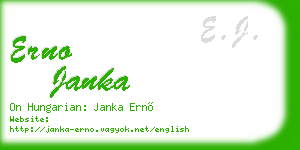 erno janka business card