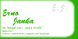 erno janka business card